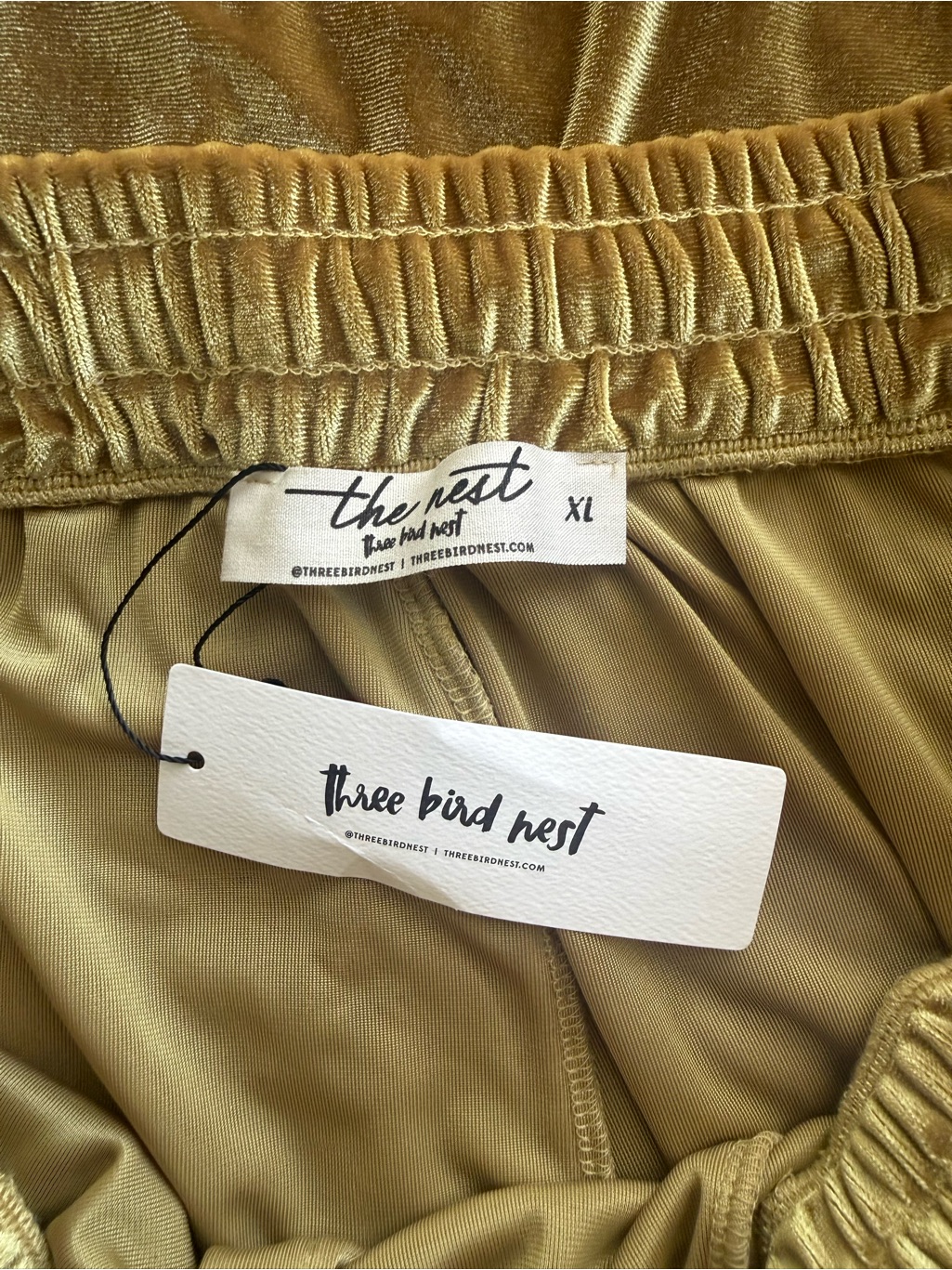 New Three Bird Nest Velvet Wide-Leg Pants Marigold Boho Xl — image 3 of 7